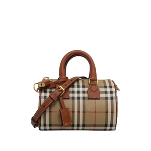 Vintage Check Mini Bowling Bag Beige/Brown