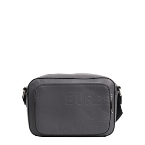 Leather Logo Embossed Paddy Camera Bag Grey, view 3