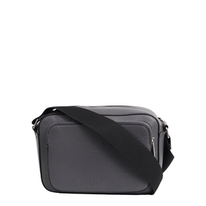 Leather Logo Embossed Paddy Camera Bag Grey