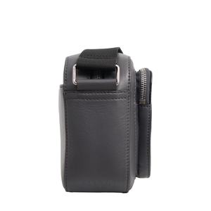 Leather Logo Embossed Paddy Camera Bag Grey, view 4