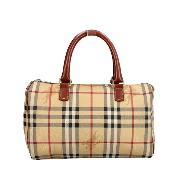 Vintage Nova Check Small Boston Bag Beige