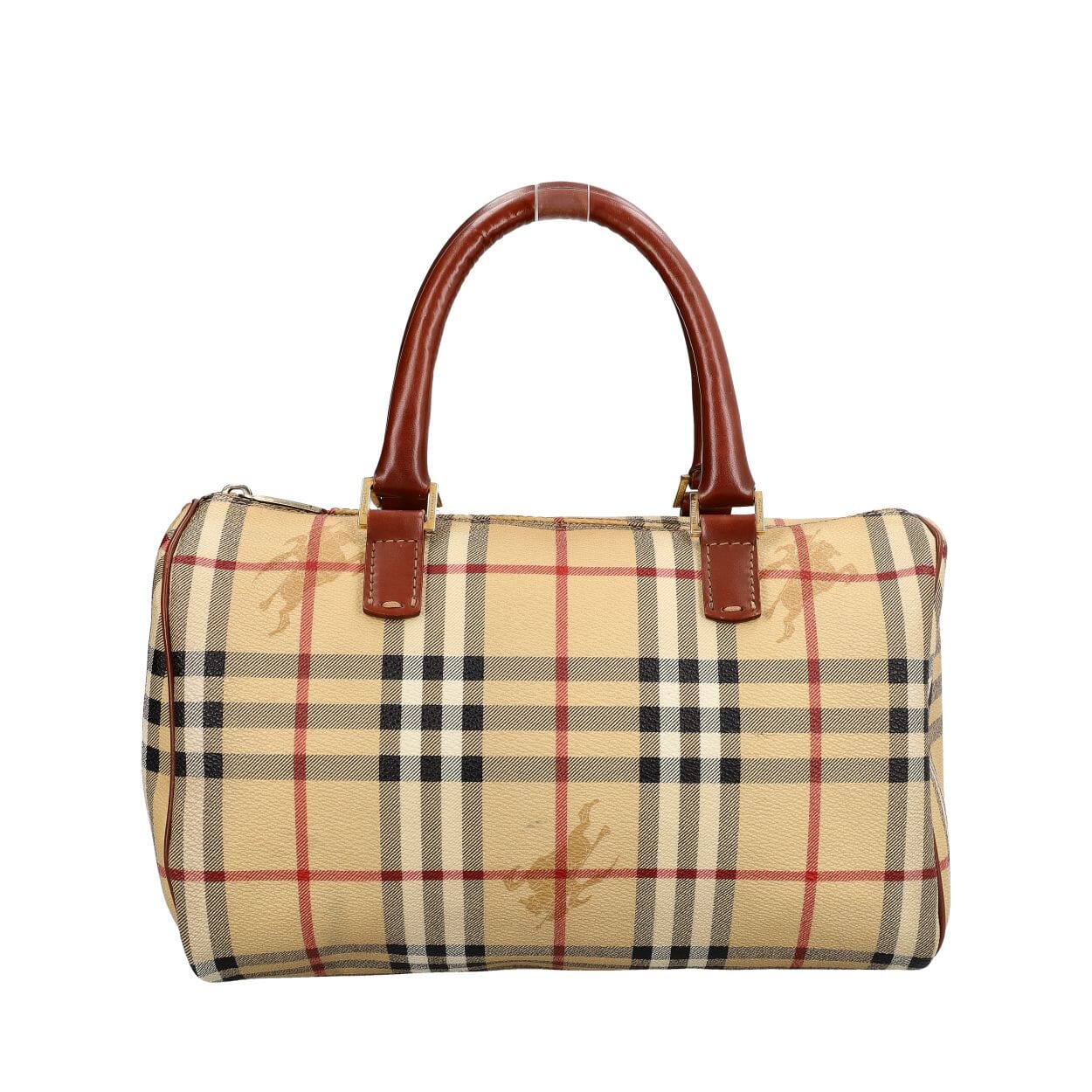 BURBERRY Vintage Nova Check Small Boston Bag Beige | Luxity