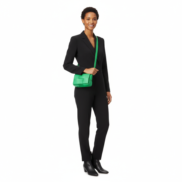 Leather Cassette Mini Crossbody Bag Parakeet Green