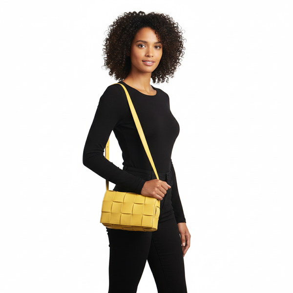 Leather Cassette Bag Yellow