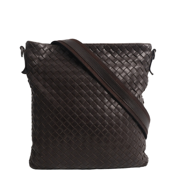 Intrecciato Crossbody Bag Brown