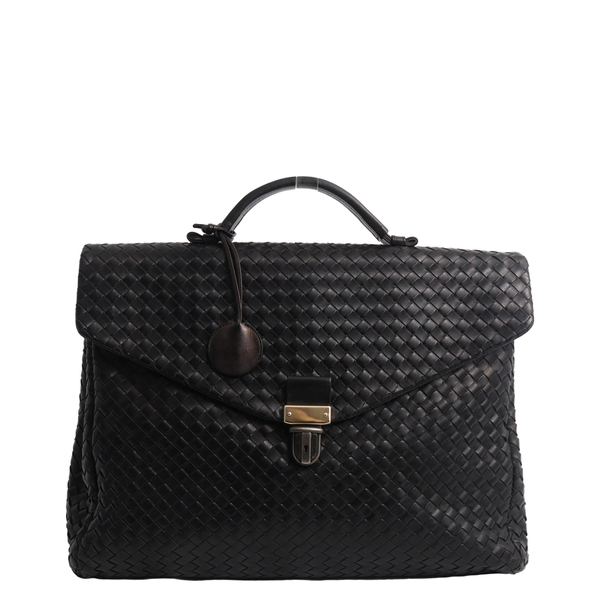 Intrecciato Briefcase Black