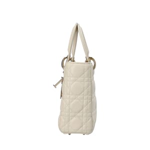 Leather Cannage Small Lady Dior Tote Latte, view 6
