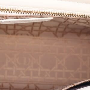 Leather Cannage Small Lady Dior Tote Latte, view 8