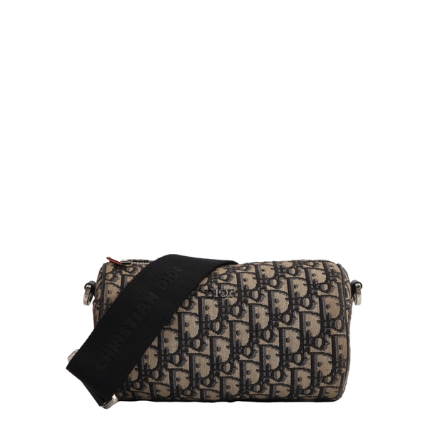 Oblique Jacquard Roller Messenger Beige/Black