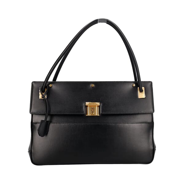 Leather Parisienne Shoulder Bag Black