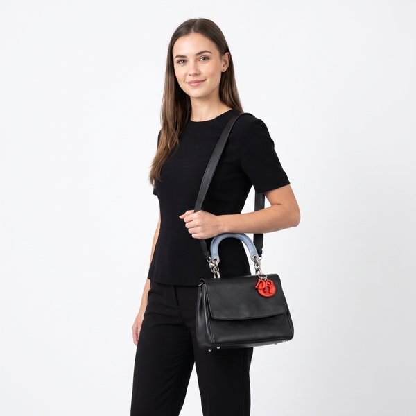 Leather Be Dior Mini Flap Bag Black