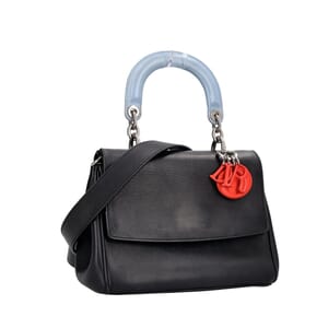 Leather Be Dior Mini Flap Bag Black, view 2
