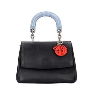 Leather Be Dior Mini Flap Bag Black, view 4