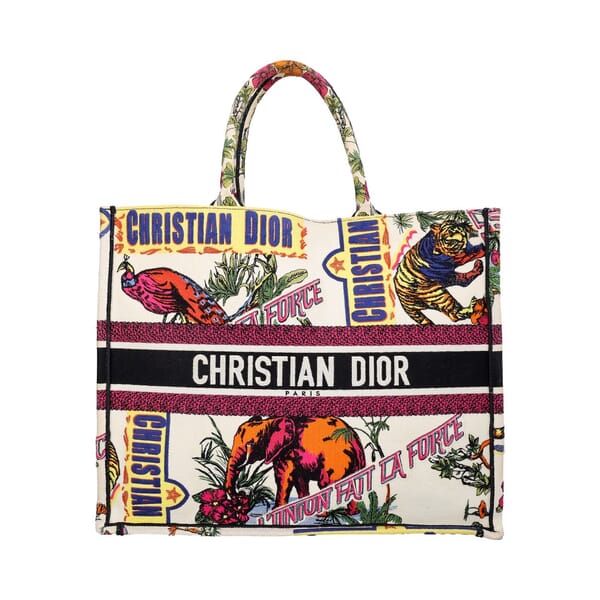Canvas Large Embroidered Book Tote Multicolour