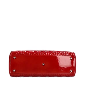 Patent Cannage Large Lady Dior Tote Red, view 7