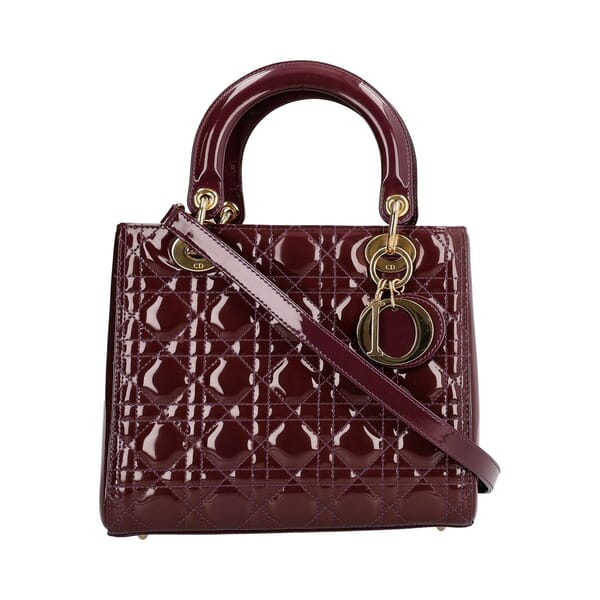 Patent Cannage Medium Lady Dior Purple