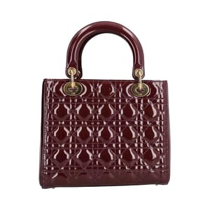 Patent Cannage Medium Lady Dior Purple, view 3