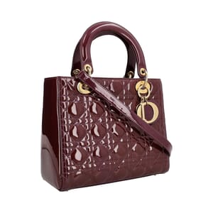 Patent Cannage Medium Lady Dior Purple, view 2