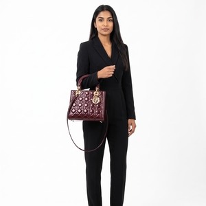 Patent Cannage Medium Lady Dior Purple, view 9