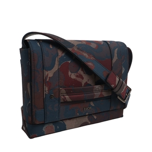 x PETER DOIG Canvas Camouflage Messenger Burgundy/Navy, view 2