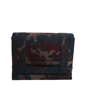 x PETER DOIG Canvas Camouflage Messenger Burgundy/Navy, view 5