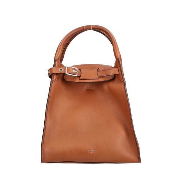Leather Long Strap Small Big Bag Brown