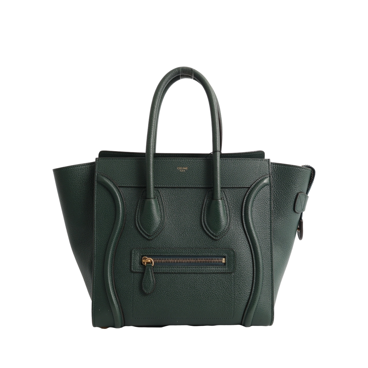CELINE Leather Micro Luggage Tote Green | Luxity