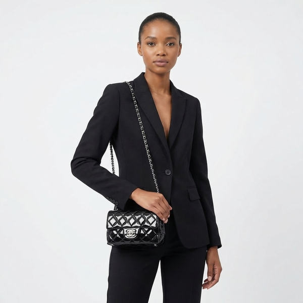 Patent Classic Mini Flap Bag Black