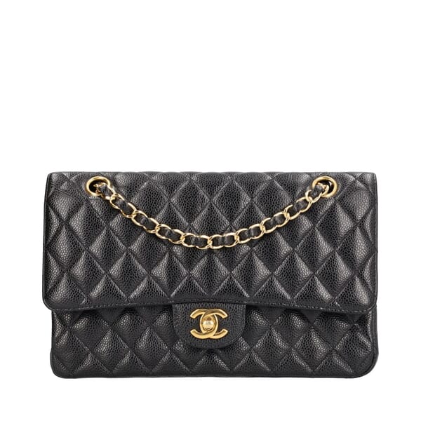 Quilted Caviar Classic Medium Double Flap Bag