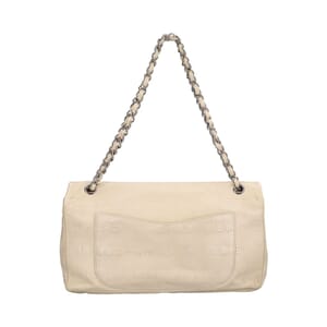 Vintage Leather Unlimited Reissue 228 Maxi Double Flap Bag Cream, view 3