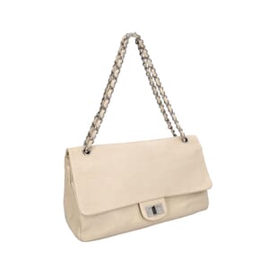 Vintage Leather Unlimited Reissue 228 Maxi Double Flap Bag Cream, view 2