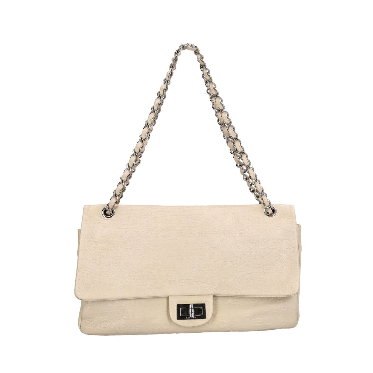 Vintage Leather Unlimited Reissue 228 Maxi Double Flap Bag Cream
