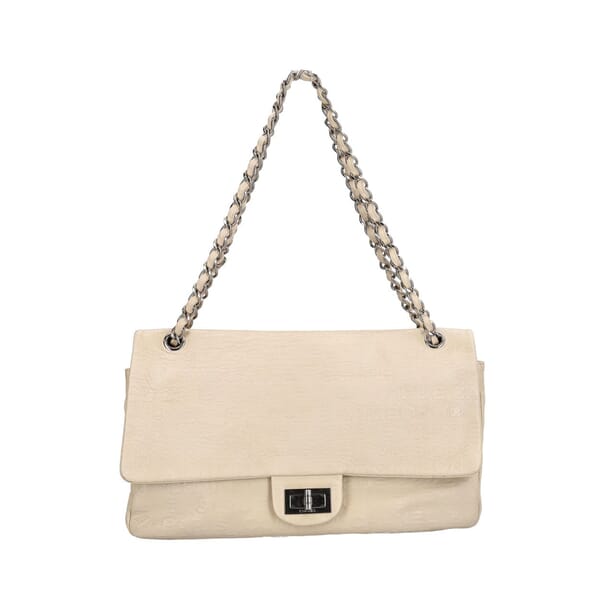 Vintage Leather Unlimited Reissue 228 Maxi Double Flap Bag Cream