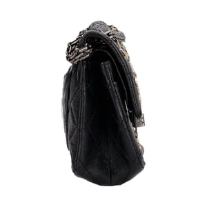 Aged Leather 2.55 Reissue Lucky Charms Flap Bag Black, view 6