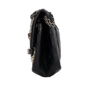 Aged Leather 2.55 Reissue Lucky Charms Flap Bag Black, view 8