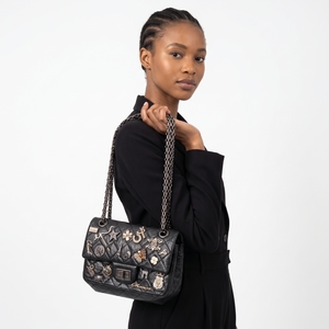Aged Leather 2.55 Reissue Lucky Charms Flap Bag Black, view 11