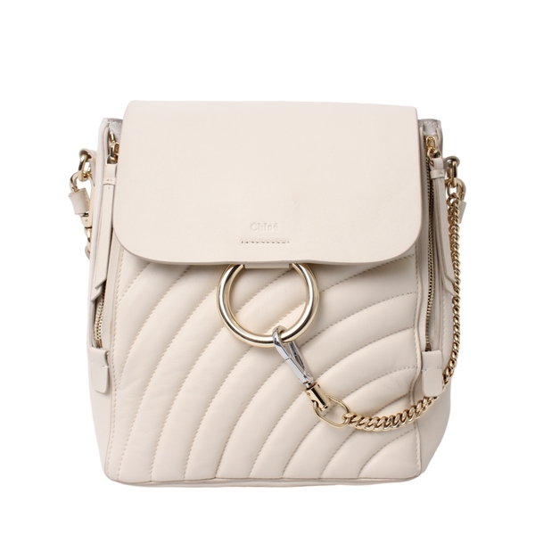 Quilted Leather Faye Backpack Ivory