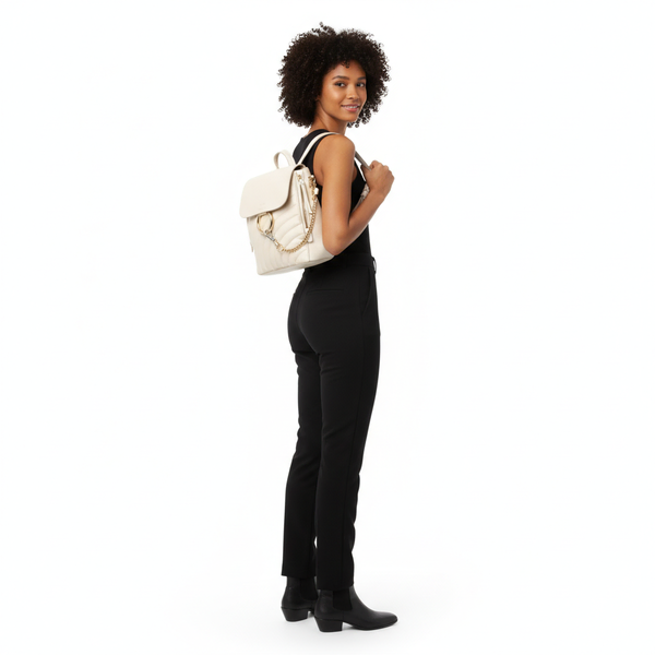 Quilted Leather Faye Backpack Ivory