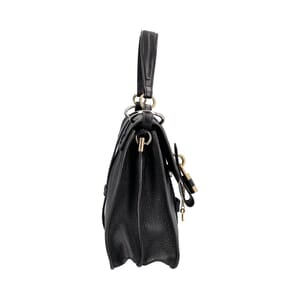 Leather Medium Aby Day Shoulder Bag Black, view 6