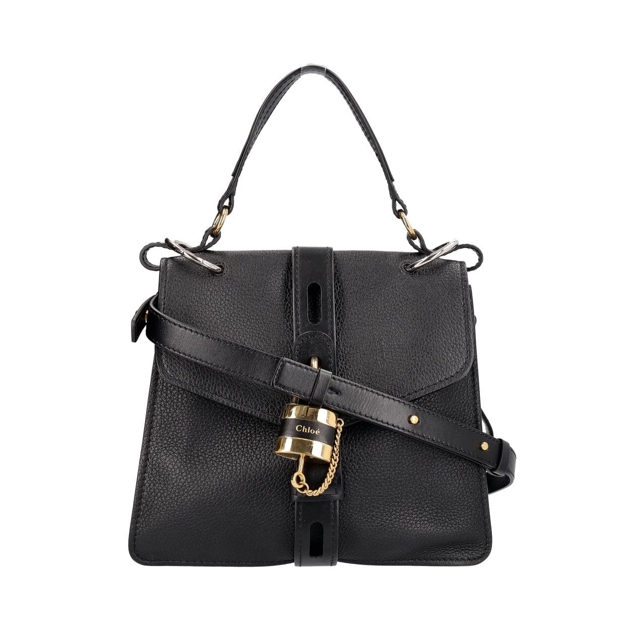 Leather Medium Aby Day Shoulder Bag Black