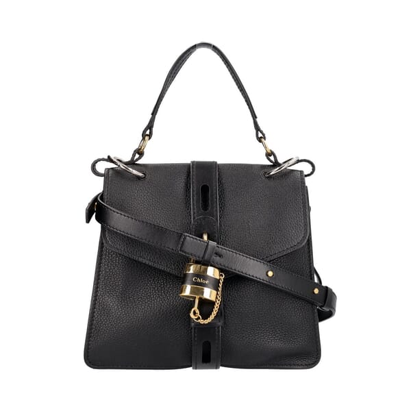 Leather Medium Aby Day Shoulder Bag Black