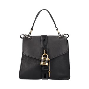 Leather Medium Aby Day Shoulder Bag Black, view 4