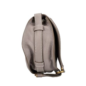 Leather Mini Marcie Crossbody Bag Grey, view 5