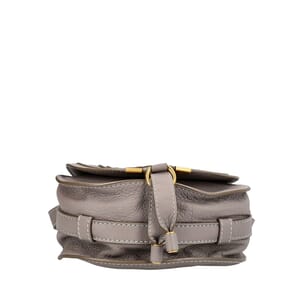 Leather Mini Marcie Crossbody Bag Grey, view 6