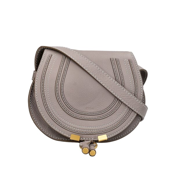 Leather Mini Marcie Crossbody Bag Grey
