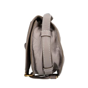 Leather Mini Marcie Crossbody Bag Grey, view 7