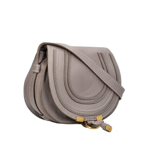Leather Mini Marcie Crossbody Bag Grey, view 2