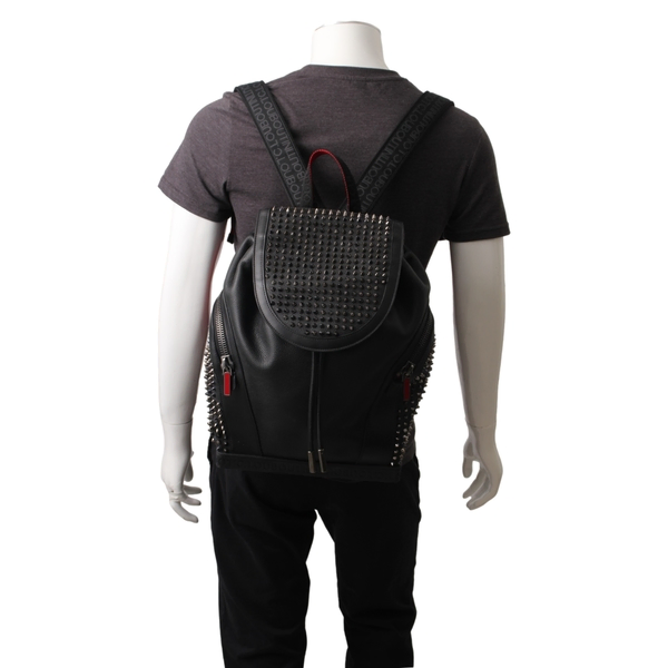 Leather Explorafunk Spiked Backpack Black