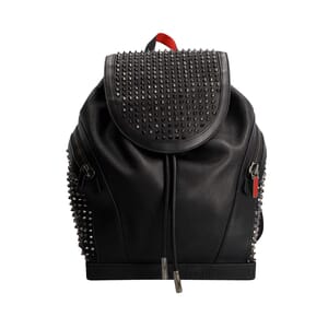 Leather Explorafunk Spiked Backpack Black