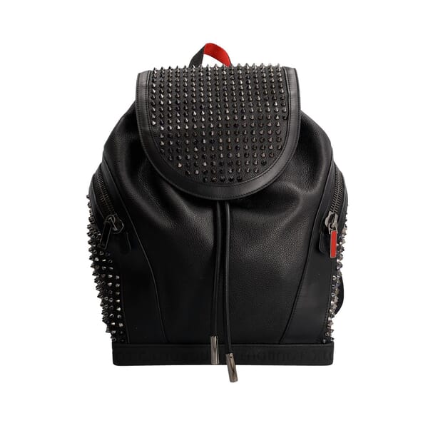 Leather Explorafunk Spiked Backpack Black